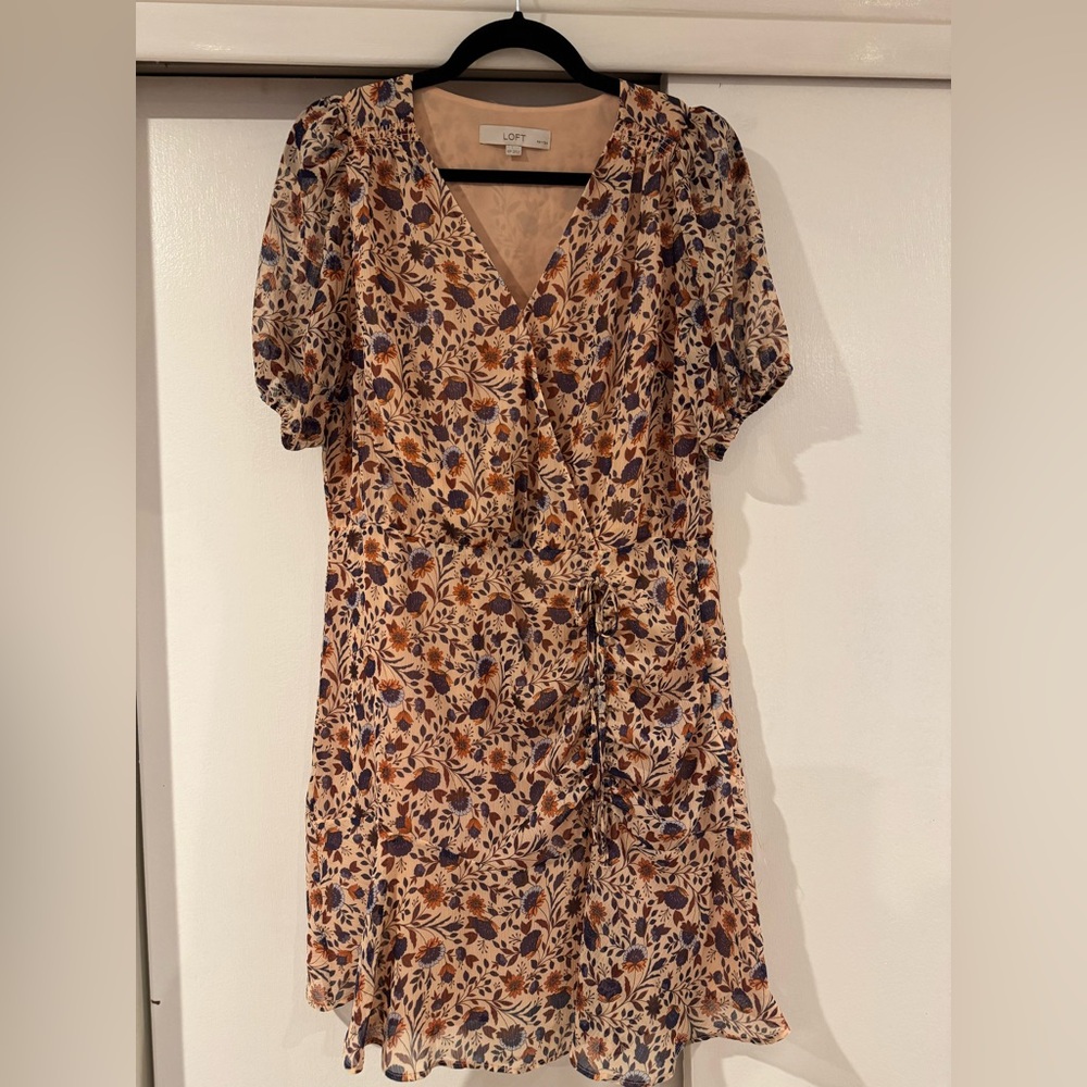 LOFT Multicolor Floral Midi Dress